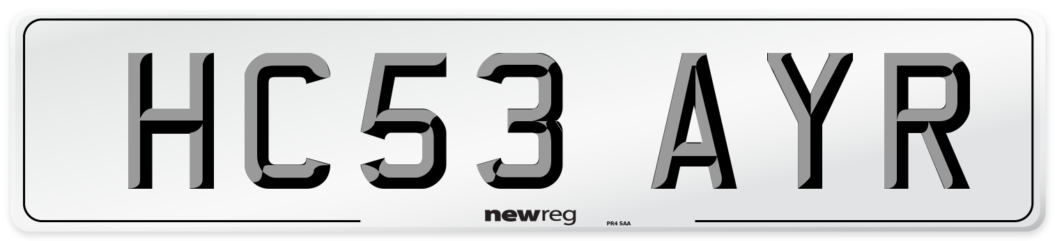 HC53 AYR Number Plate from New Reg